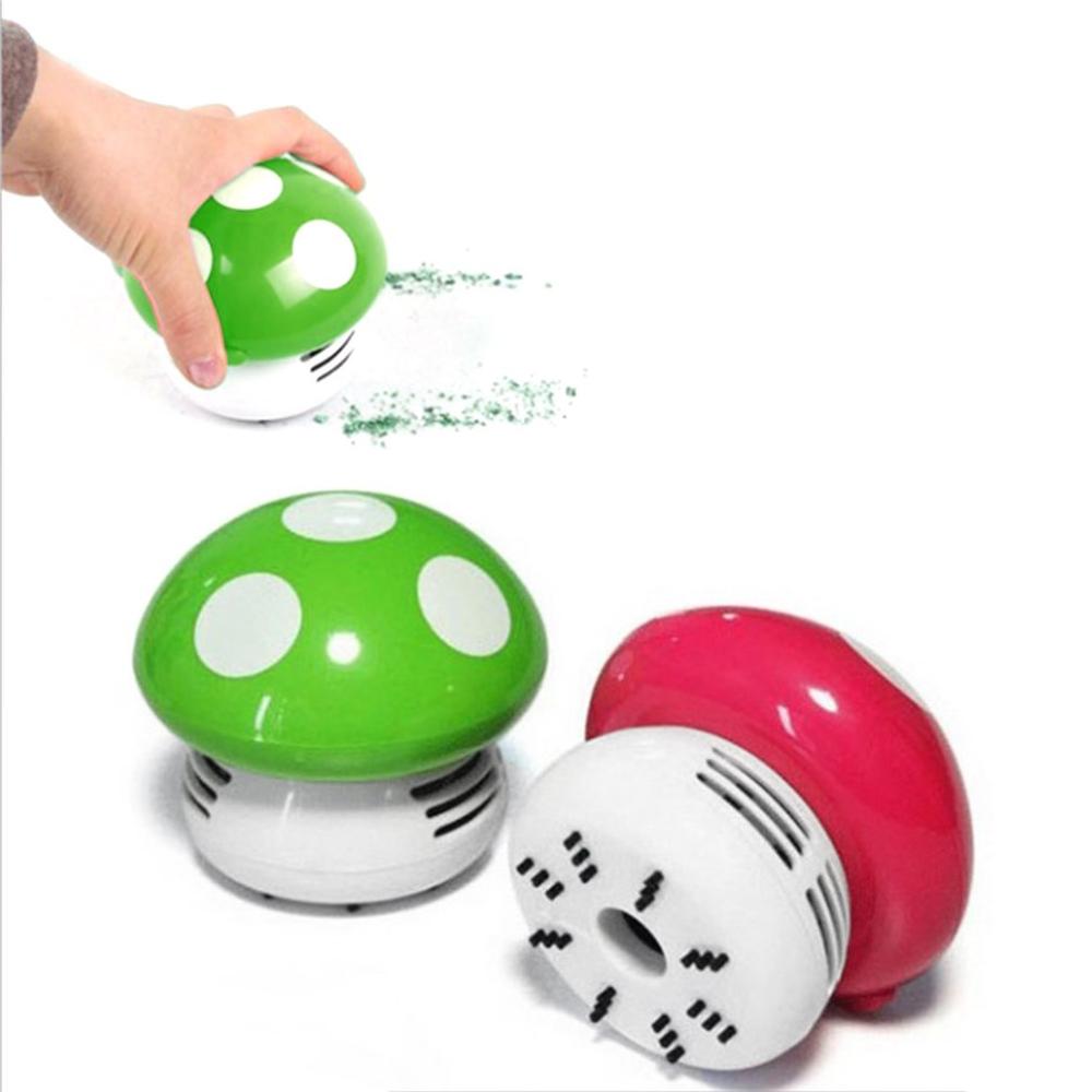 Cute Mini Mushroom Corner Desk Table Dust Vacuum Cleaner Sweeper