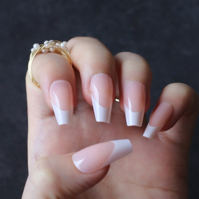 Faux-ongles en rose lavande, accessoire de manucure pour ballerine, longs et en fleurs: S-108