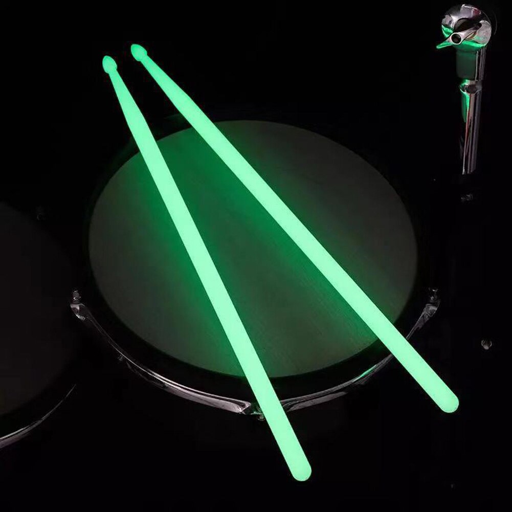 1 paire de baguettes fluorescentes en Nylon 5a, bâtons de batterie lumineux qui brillent dans la nuit, Instruments musicaux à lumière brillante