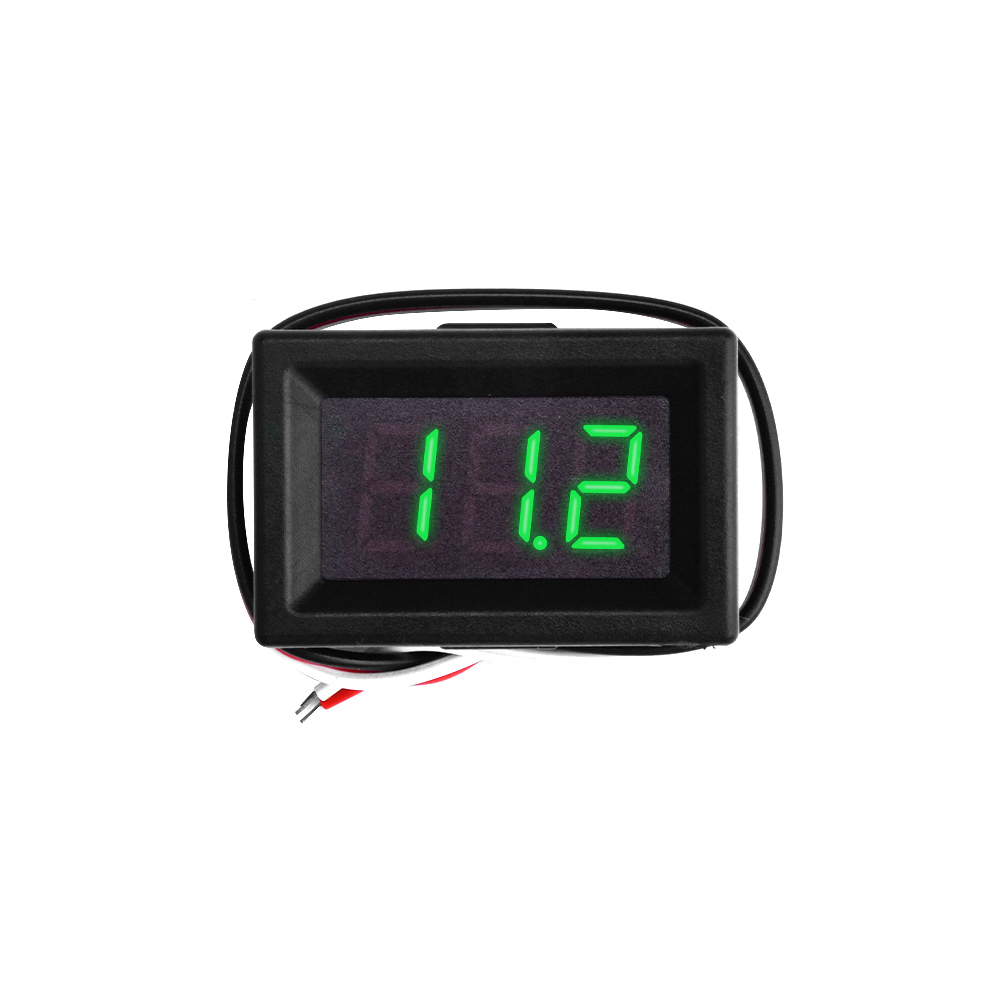 Mini 0.36 pouces DC0-30V 3 bits numérique rouge panneau d'affichage LED compteur de tension voltmètre testeur 3 câbles pour outils de véhicule à moteur de voiture: WHITE