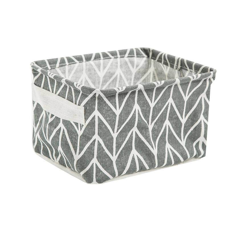 Foldable Canvas Storage Basket With Handle Cosmetic Toy Organizer Underwear Socks Clothes Storagebag Office Stationery Organizer: Dark Khaki