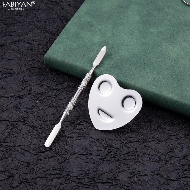 Paleta de maquillaje con anillo para dedos, base de sombra de ojos, pintura cosmética con varilla, juego de espátula ajustable, herramienta de acero inoxidable para arte de uñas: Smiley