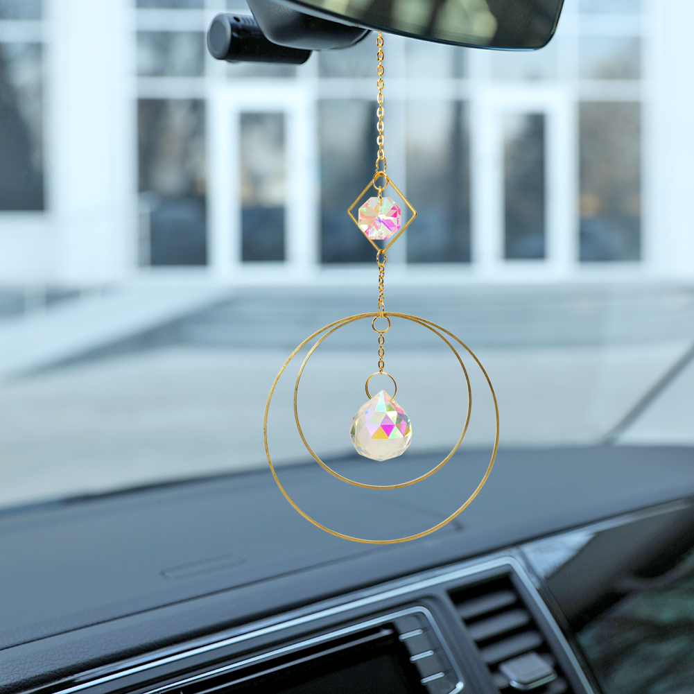 Kryształowa kula żelazny pierścień pryzmaty robić zawieszenia tęcza pościgowy oświetlenie łapacz wiatr dzwonki robić zasłna okiennych wystrój ogrodu w domu