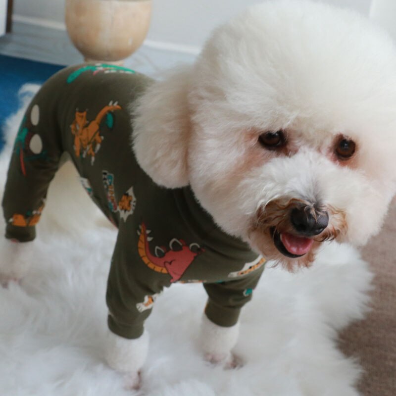 Combinaison pour chien, 100% coton, salopette imprimée, vêtements pour chiot, pyjama extensible pour petit chien, Chihuahua, sweat-shirt