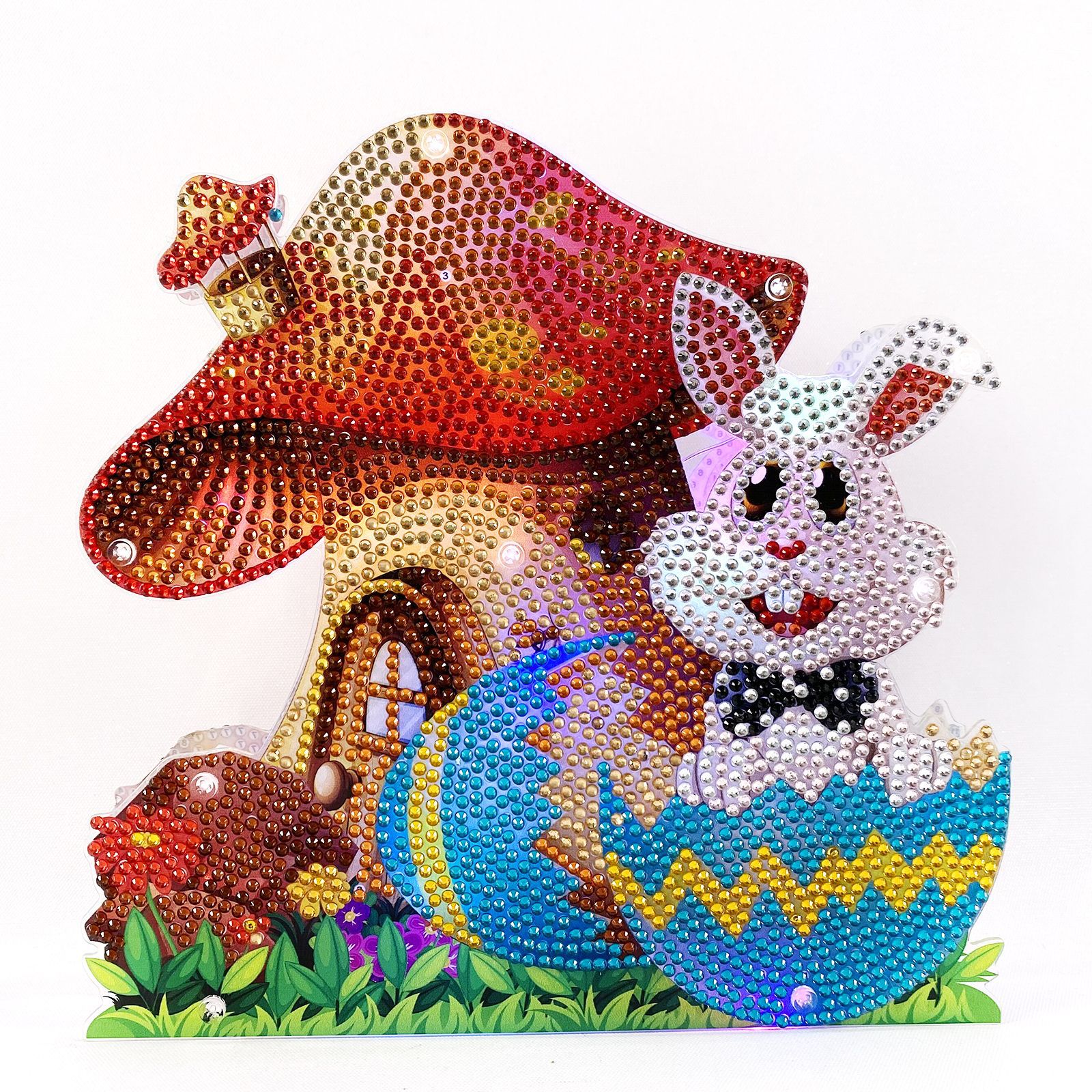 Peinture de diamants 5D à faire soi-même, décoration de pâques, œufs de lapin, veilleuse, artisanat, de , décor de bureau
