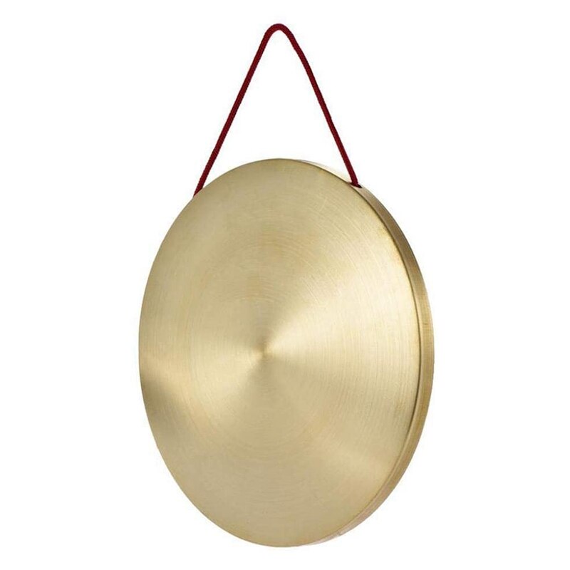 Hand Gong,15cm Hand Gong Toy Brass Copper Chapel Opera Percussion with Round Play Hammer for Chapel & Opera Playing