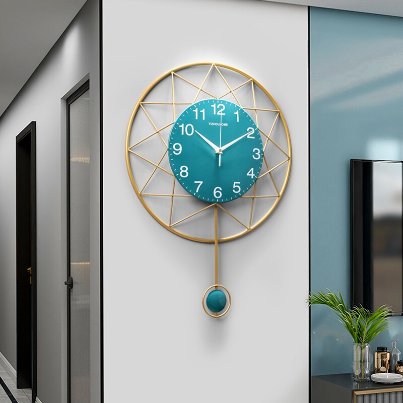 Modern Metal Iron Wall Hanging Clock Living Room Corridor Hotel Home Decoration Crafts WALL CLOCK