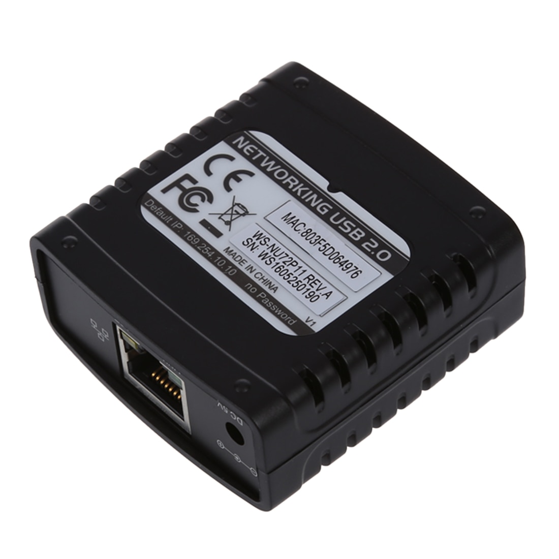 Servidor de impresión USB 2,0 Ethernet red LPR para LAN Ethernet red impresoras compartir negro