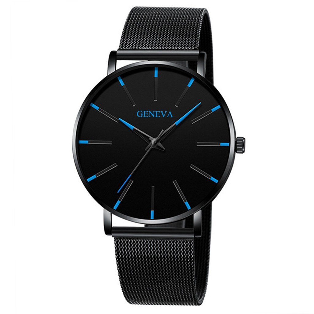 Mannen Mode Ultra Dunne Horloges Minimalistische Eenvoudige Mannen Business Roestvrijstalen Gaas Riem Quartz Horloge Relogio Masculino # Cl: C