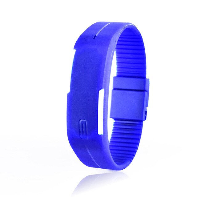 Charmant Horloges Unisex Trendy Vrouwen Siliconen Snoep Kleur Led Sport Armband Touch Digitale Horloge Voor Kinderen: dark blue