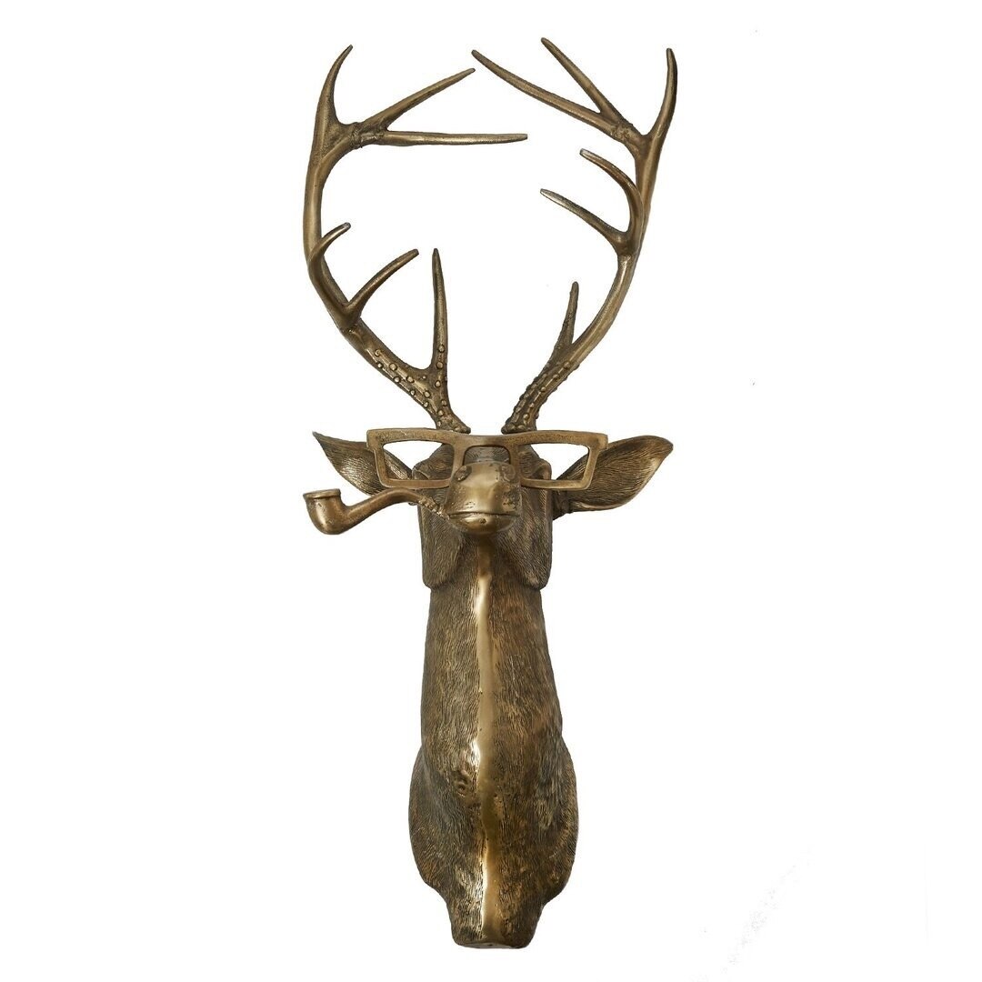 Pendentif mural en résine, tête de renard, lapin, cerf, souris, avec lunettes, Sculpture, , décoration murale pour la maison: E