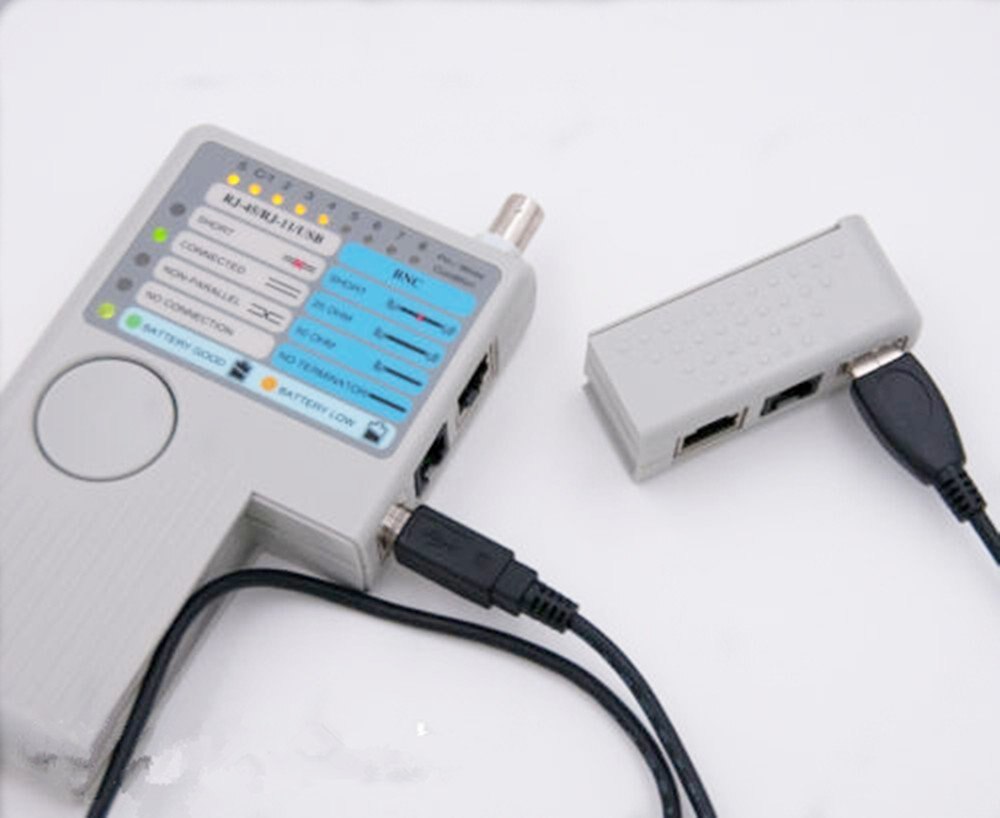 Tester per cavi di rete professionale multifunzione 4 In 1 RJ45/RJ11/USB/BNC cavo LAN Cat5 Cat6 Tester per cavi