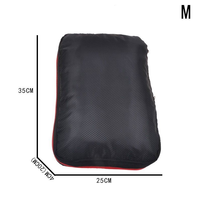 Men Women Black Nylon Travel Bag Waterproof Large Capacity Foldable Travel Bag Organizer Compression Packing Cubes Waterproof: Black M