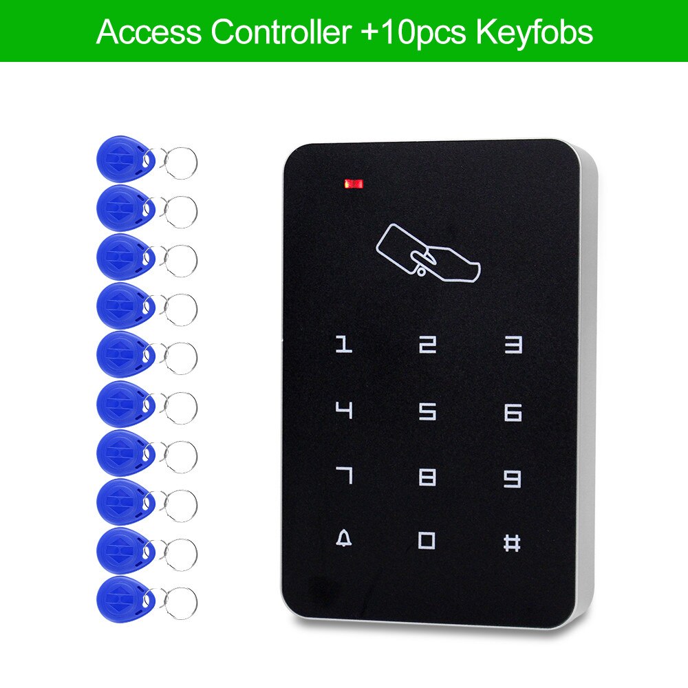 OBO Access Control Keypad RFID Keyboard Waterproof Outdoor Cover 125KHz Standalone Access Controller System Reader 10pcs Keyfobs: Keypad with 10 Keys
