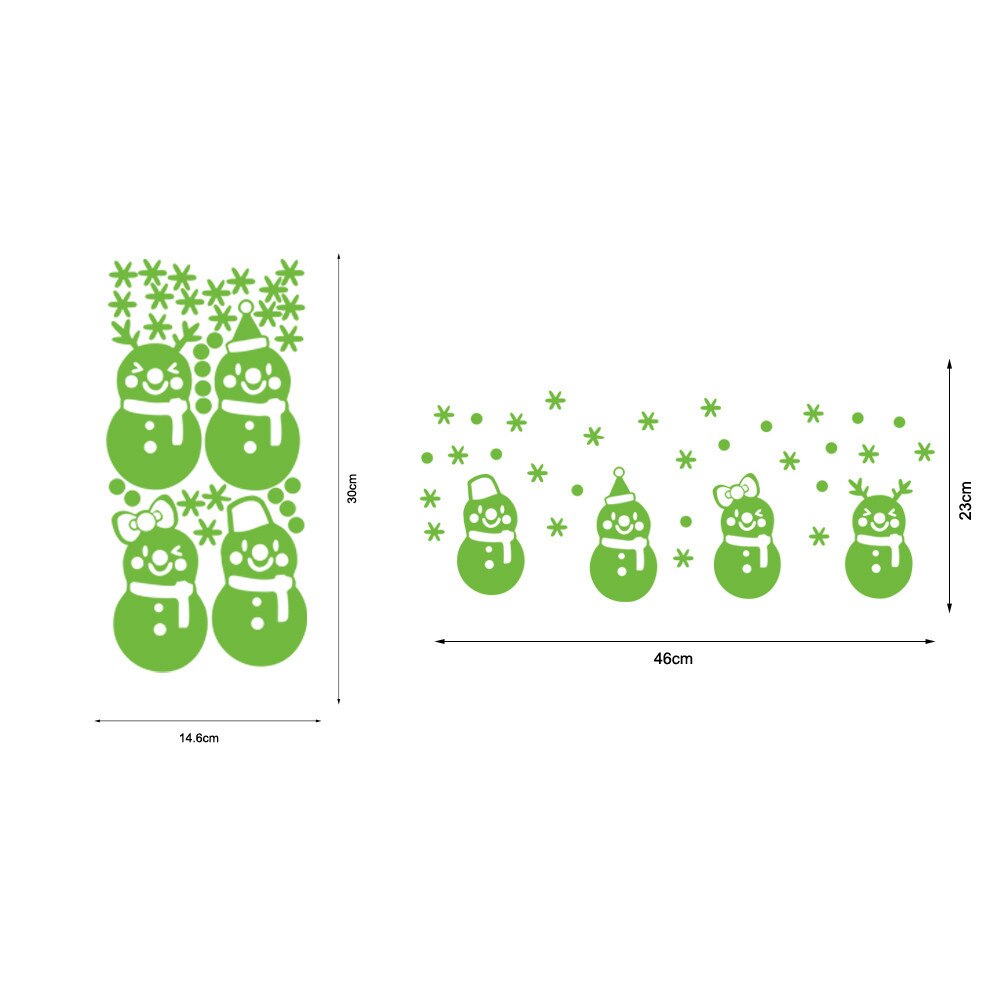 Glow In The Dark Stickers Kerst Glow Sneeuwpop Muurstickers Woonkamer Lichtgevende Stickers Window Decor Kamer Decoratie