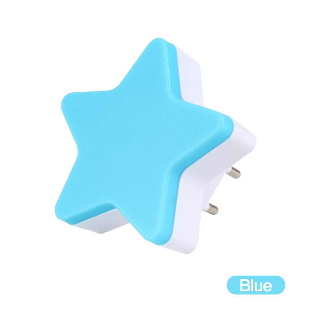 Light Sensor Control Mini Star LED Night Light for Dark Night Children Bedroom Bedside Lamp with EU/US Plug Baby Sleeping Light: Blue / EU