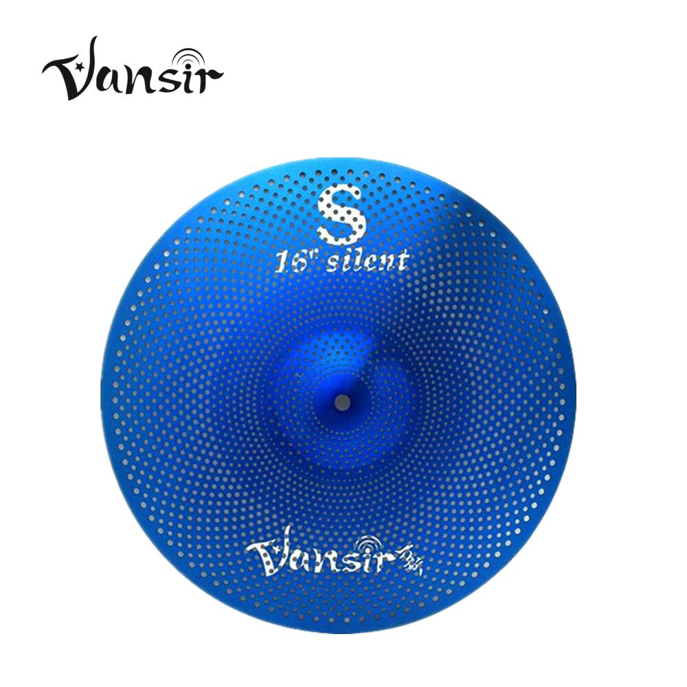 Vansir 16" Crash High Grade Quiet Cymbals Silent Cymbals Practice Cymbals for Jazz Drum Set Blue