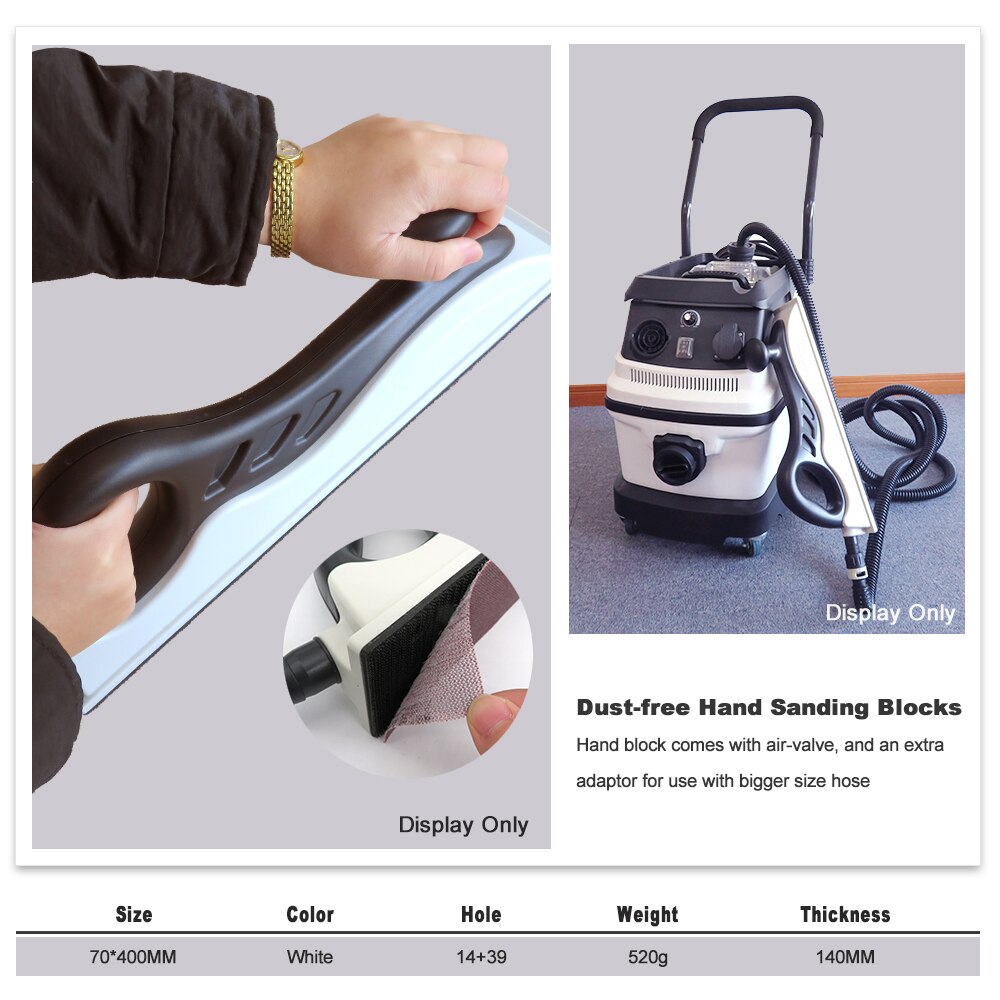 Hand Sanding Block Dust Free Extraction Grinding Block Polishing Tool 70 * 400mm
