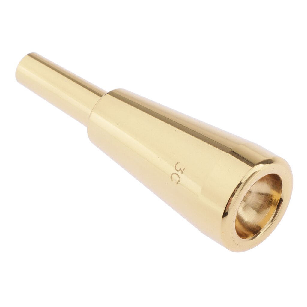 Gold Trumpet Mouthpiece, 3C Size for Bach Trumpet Parts Accessories Replace