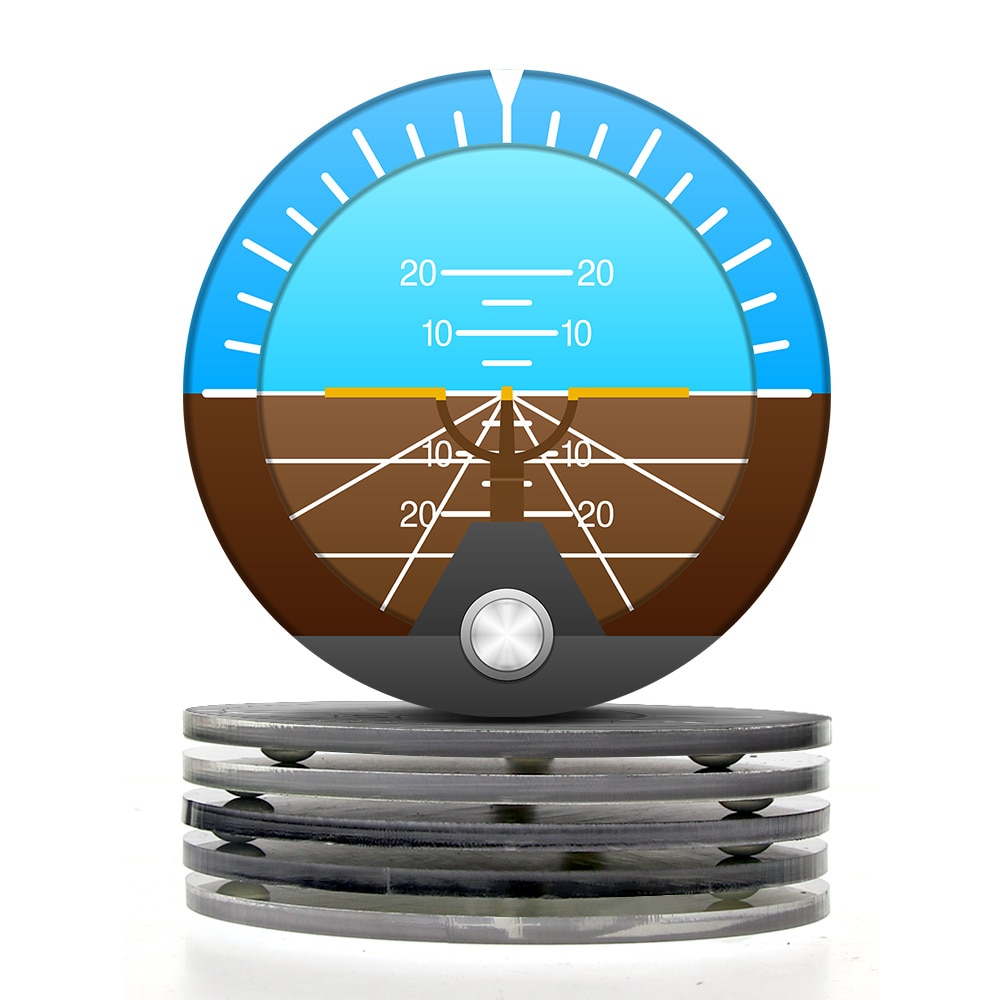 Set  of 6 flygplan instrumentunderlägg moderna flyginstrument cocktailcoaster set navigator hem bar dekor flygare pilot