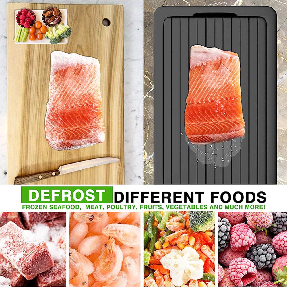 2pcs Fast Defrost Tray Fast Thaw Meat Fish Sea Food Quick Defrosting Plate Board Tray Kitchen Gadget Tool