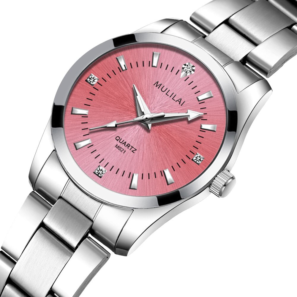 Kwaliteiten Kleine Mode Vrouwen Horloges Luxe Rvs Dames Horloges Diamant Vrouwelijke Armband Horloge Voor Vrouwen: Roze