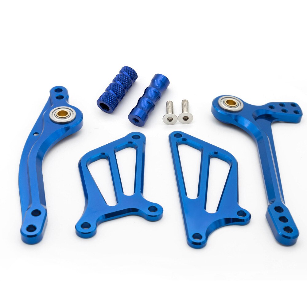 Für Suzuki SV650 SV650S SV 650 Aluminium Motorrad Fußrastenanlage Fußstütze Fußrasten Brems Getriebe Schicht-Schalthebel + flüGel: Blau