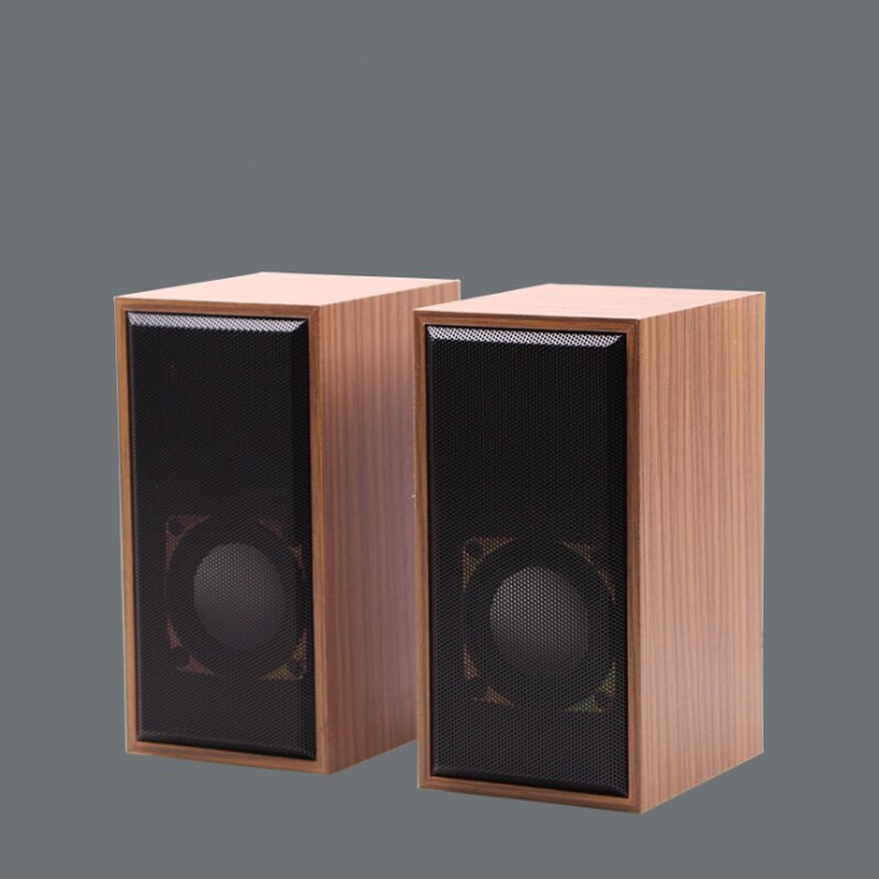 USB Wired Wooden Computer Speakers 2 Pieces Mini Portable Speakers Desktop PC Computer Wired USB Speaker Portable Music