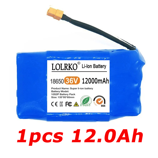 Nieuw geüpgraded 36V 12Ah 10s2p lithiumbatterijpak, geschikt voor elektrische zelfbalancerende scooters en luchtkussen eenwielers: Paars