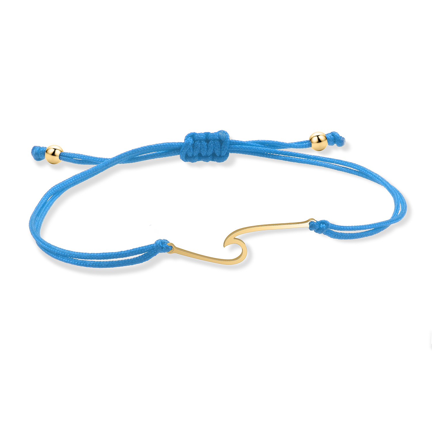 Rvs Mooie Oceaan Golf Bedelarmband Vrouwen Meisje Mode Zee Surf Rood Zwart Blauw String Handgemaakte Verstelbare Sieraden: Donker Goud