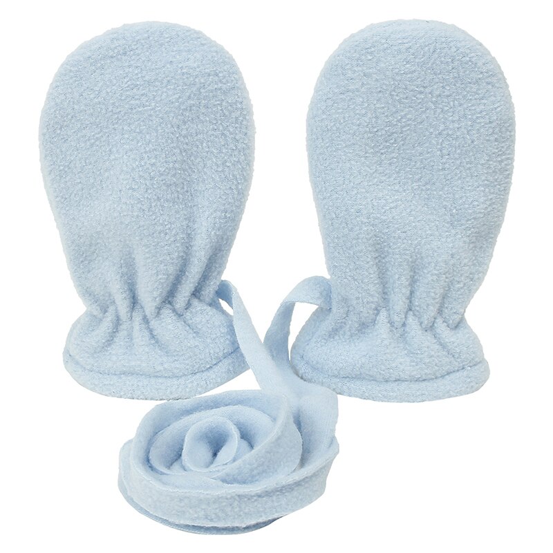 Herbst Und Winter Art Baby Handschuhe draussen Kalt-nachweisen Handschuhe Warme Polar- Vlies Halfter Finger Handschuh Tasche Abdeckung: hell Blau S