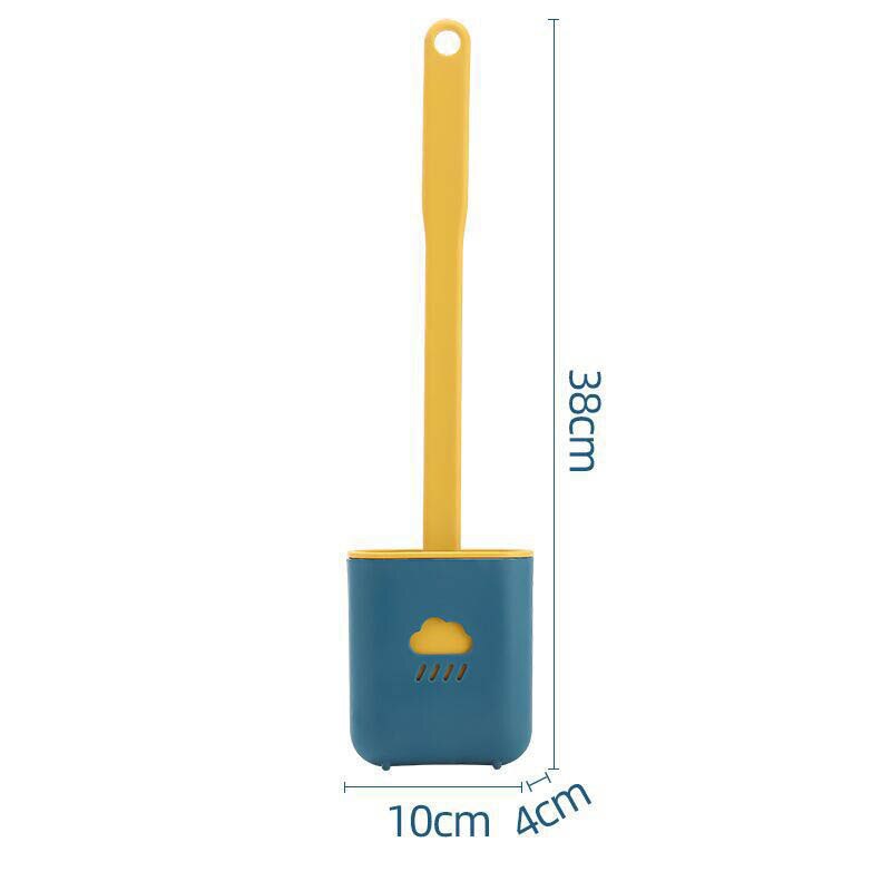 Silicone Toilet Brush Holder Head Flexible Soft Bristles Brushs Cleaning Brush Set Toilet Cleaning Bathroom Accessory