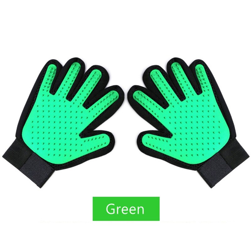 Guanto per animali domestici guanto per toelettatura per gatti spazzola per despargimento pulizia efficace dei capelli guanti per massaggi per animali domestici spazzola per la rimozione dei capelli pulita per il bagno: verde 1pezzi / sinistra mano