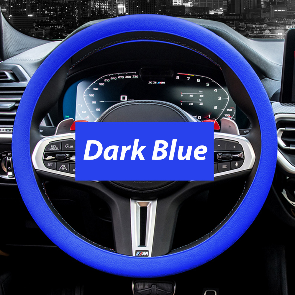 Silikon rattdeksel universal sklisikkert håndtak fleksibelt tynt mykt rattbeskytter biltilbehør: Blå