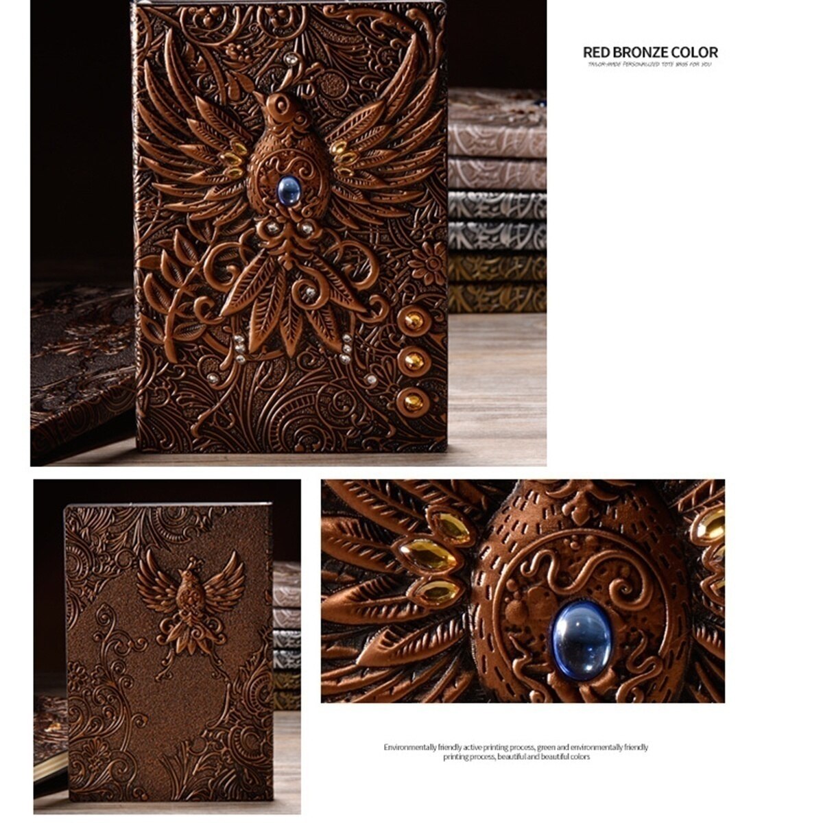 Vintage Embossed Leather Printing Travel Diary Notebook Travel Journal A5-Note Book 1pcs