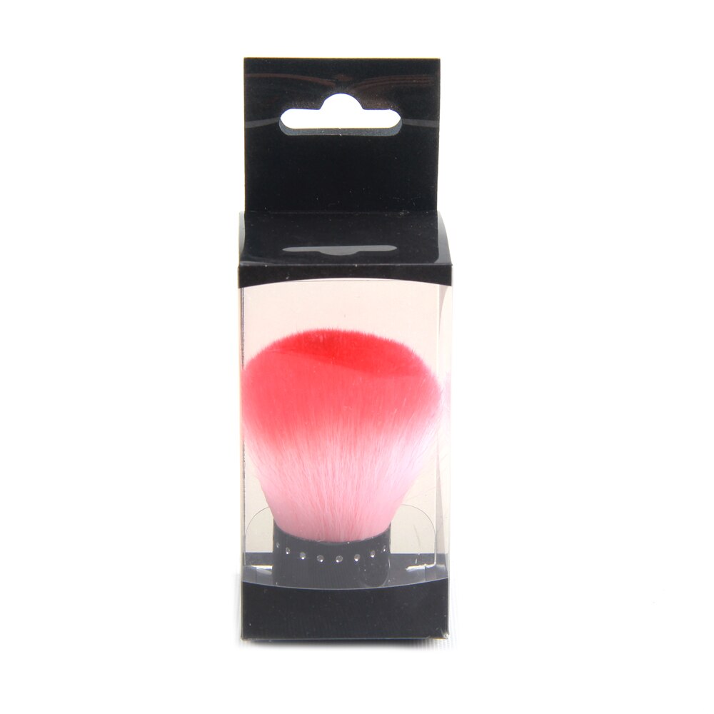 Bqan nagelverktyg borste för akryl & uv gel nail art dust clean borste manikyr pedikyr verktyg rosa gul lila röd kabuki borste