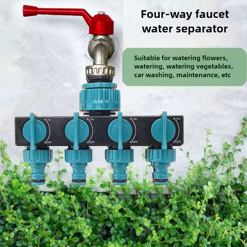 4-Way Watersplitters 1 "tot 3/4" tot 1/2 "Draad Europese Standaard Draad Tuinirrigatie Watering Connector fittingen Klep