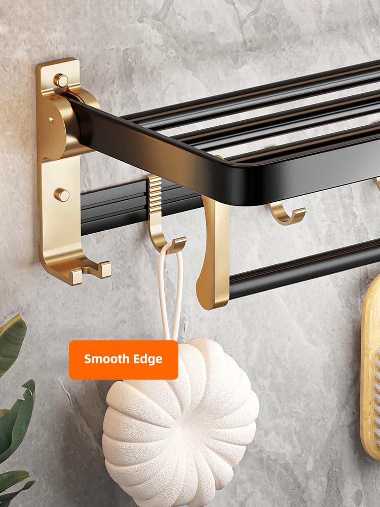 Zwart Gouden Badkamer Hardware Handdoekhouder Bar Rack Handdoek Houder Rij Haak Tissue Rack Wc Borstel Papier Houders