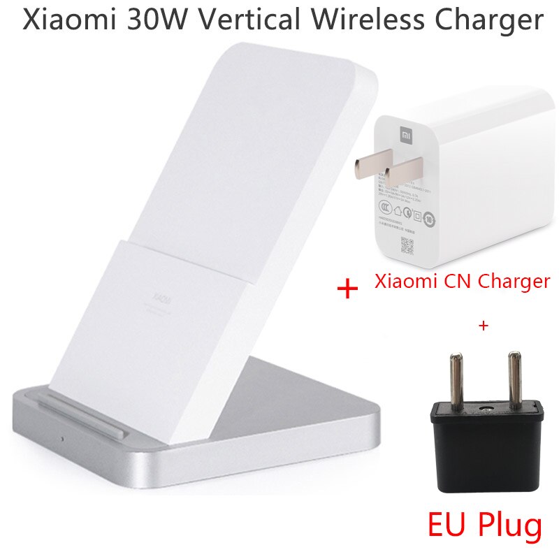 100% Original Xiaomi Vertical Air-cooled Wireless Charger 30W Max with Flash Charging for Xiaomi Mi Smartphone: 30W n EU Plug