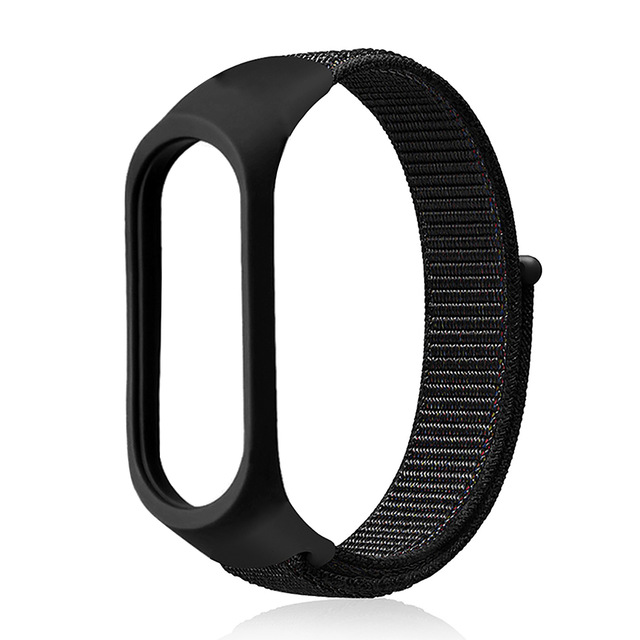 Correa de nailon para Xiaomi Mi band 5, repuesto de pulsera transpirable Xiomi Mi5 NFC, correa para Xiaomi Mi band 5: Black-Orange