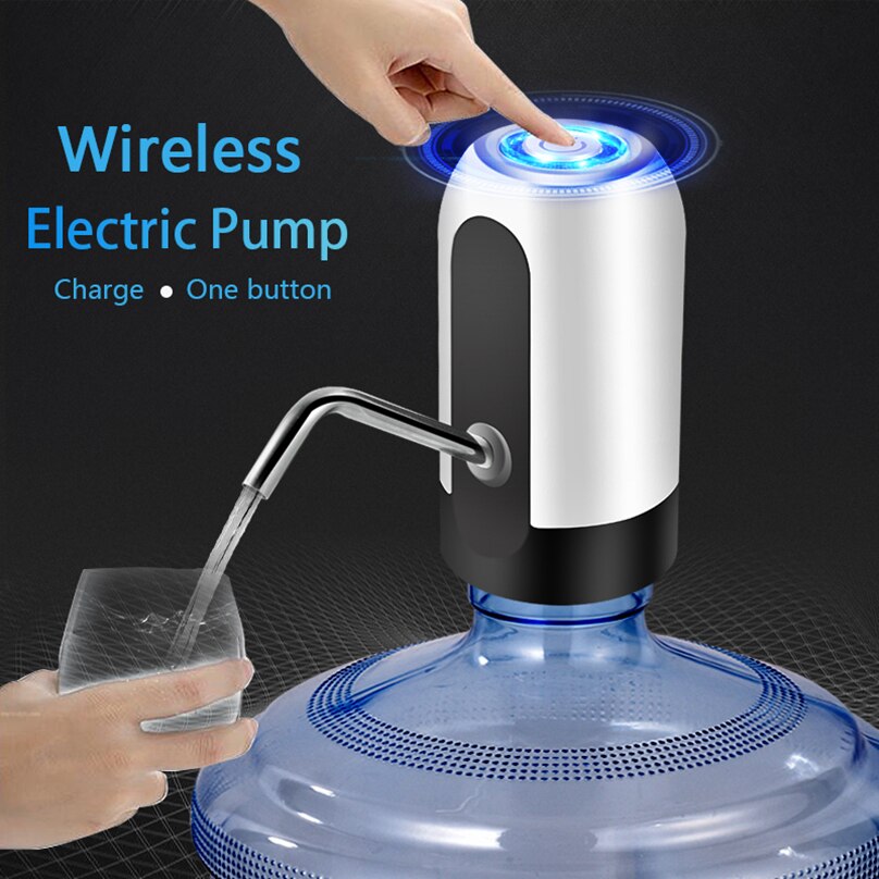 Water Fles Pomp Elektrische Automatische Drinkwater Dispenser 2-5 Gallon Draagbare Water Pompen USB Opladen Een Knop om gebruik