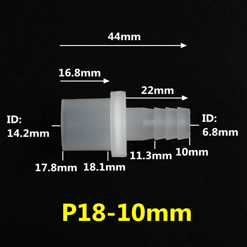 3-200 sztuk płaskie 9.5 ~ 20mm do 8 ~ 10mm PP złącza Fish Tank złączki do węży rura akwariowa stawy ogrodowe złącza wodne: Black / 1/2''