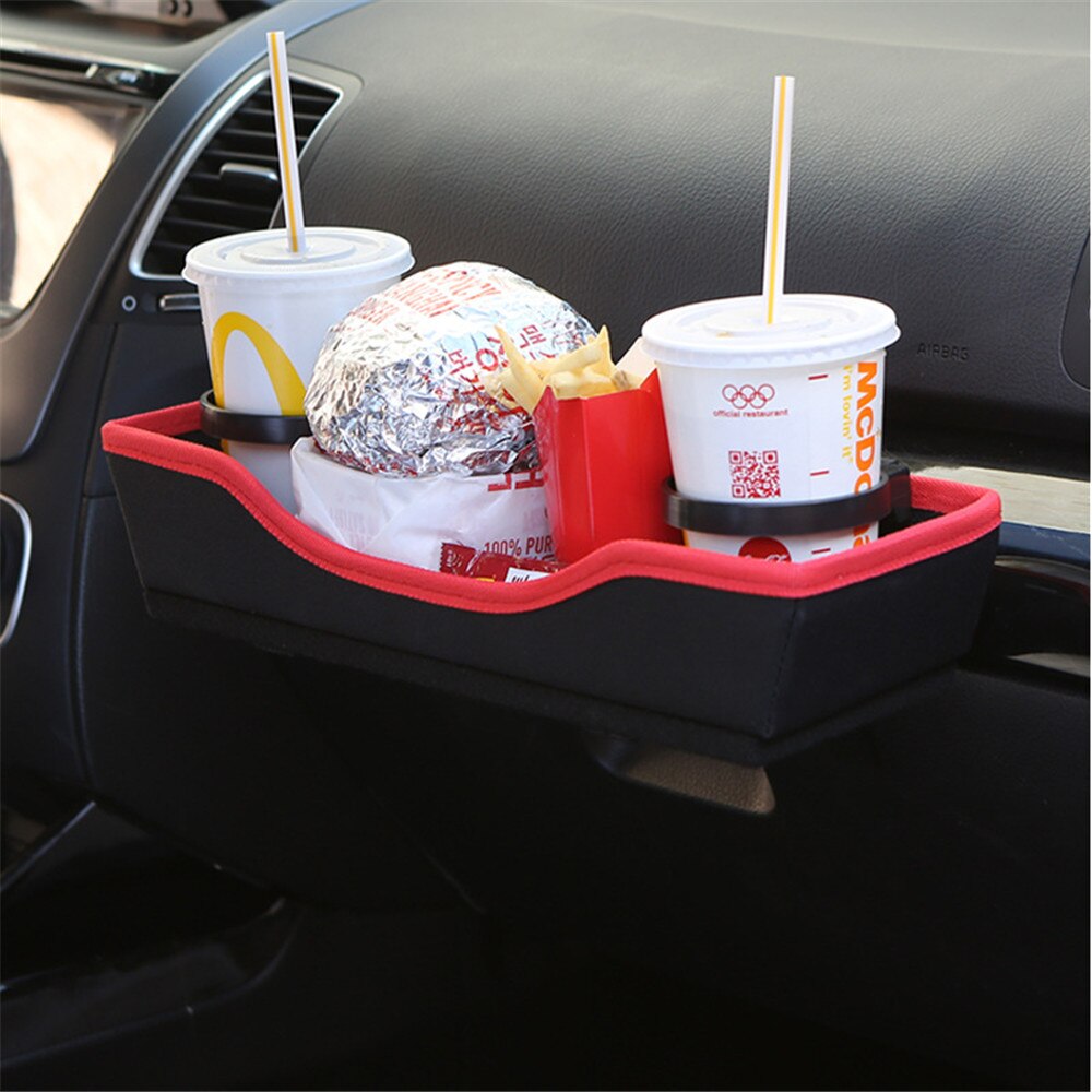 OLEVO Car Cup Holder Table For Drink Food Tray Holder Desk Stand Mount Car Seat Back Meal Tray Foldable Cafee Desk Table Stand