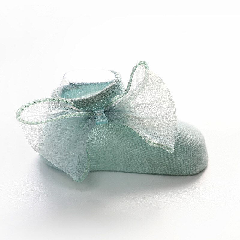 Antislip sokken voor baby's met strik, voor peuters, pasgeborenen, antislip sokken voor meisjes en jongens, effen kleur: Groente / M 1-3 jaar
