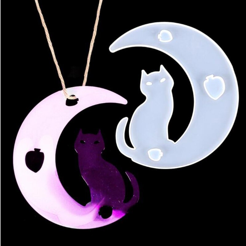 DIY Kristall Gutta percha Hirsch Katze Mond Silikon Spiegel bilden Kaninchen Delfin Anhänger Silikon bilden