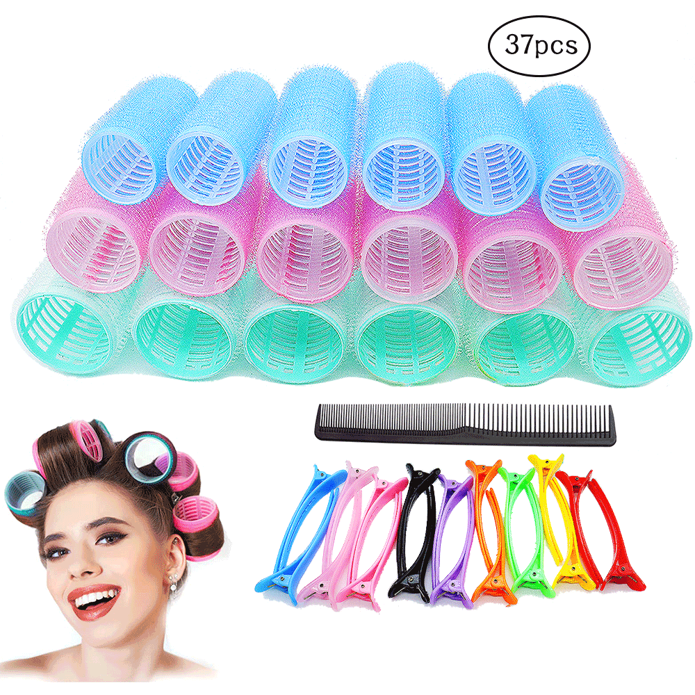 Magnetic Hair Rollers Set Hair Curler Rollers Wave Formers Hair Flexi Rods Magical Curler Hair Curls Long Hair Women Hair Tool: 37pcs