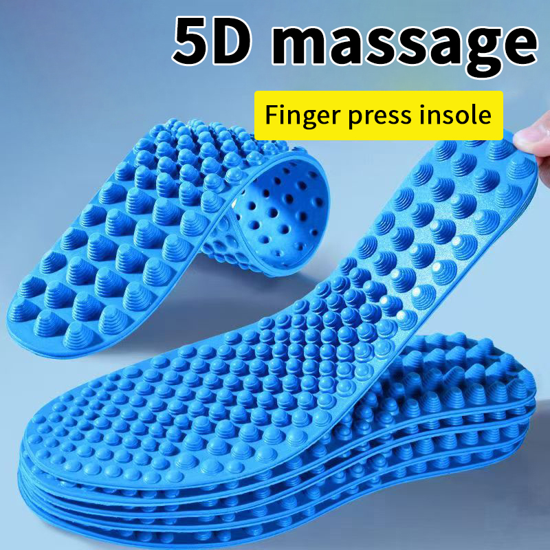 Men & Women Soft Shoe Pads, Finger Pressure Massage Sports Insoles, Relieves Foot Fatigue, for Casual Footwear, 1 Pair.