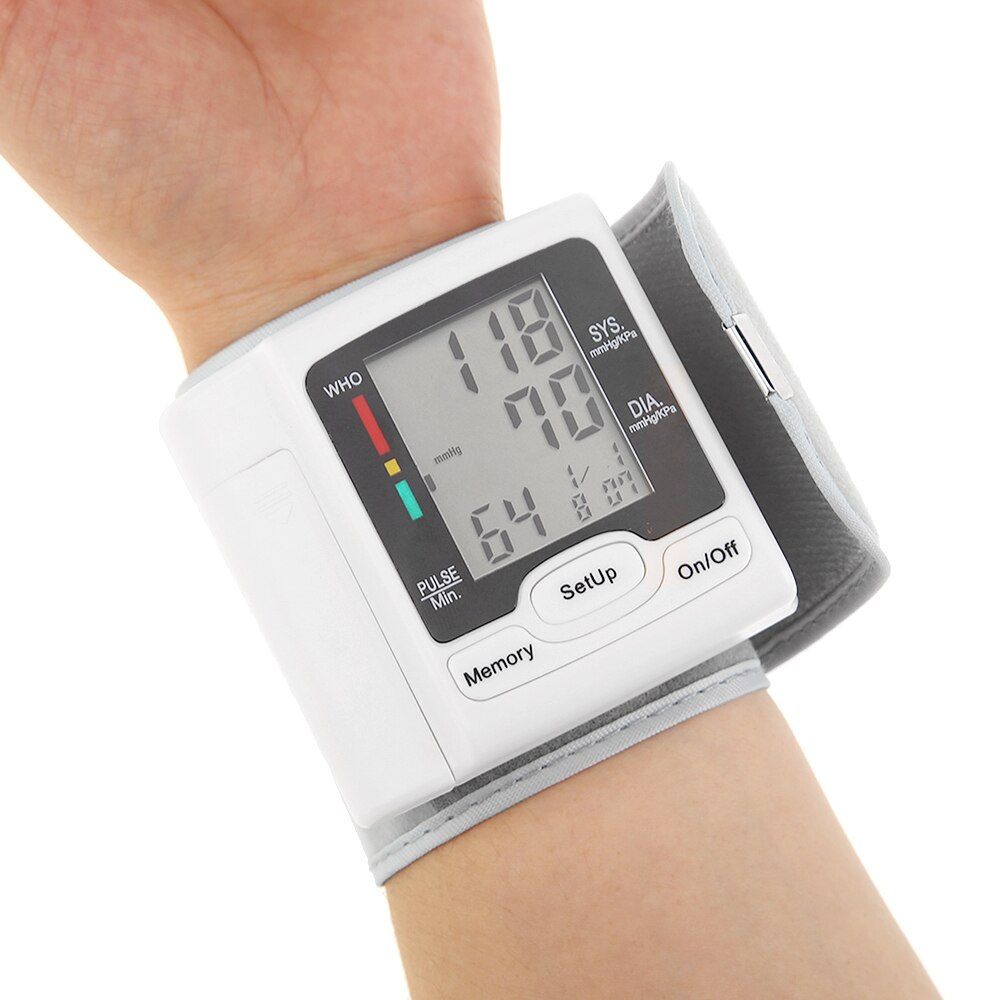 Draagbare Pols Bp Bloeddrukmeter Meter Polsslag Heart Beat Rate Apparaat Machine Apparatuur Tonometer Bp Bloeddrukmeter