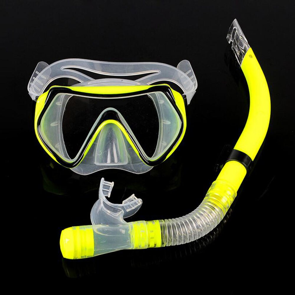Diving Mask Full Face Snorkeling Mask Underwater Anti Fog Snorkeling Diving Mask Dry Snorkel Waterproof Swimming Equipment: yellow