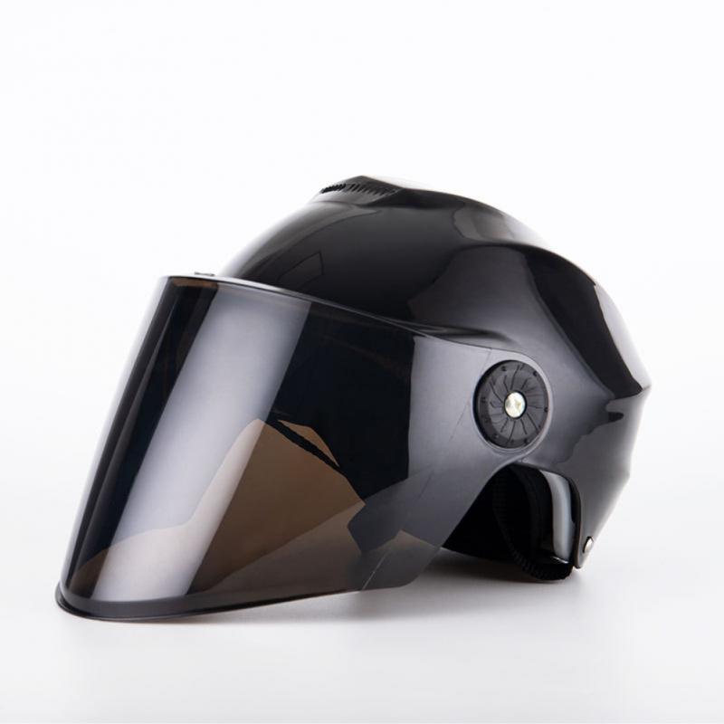 Motorcycle Helmets Electric Bike Helmet Light Sunscreen Half-covered Helmet Summer Scooter MTB Moto Riding Helmets: 01 black